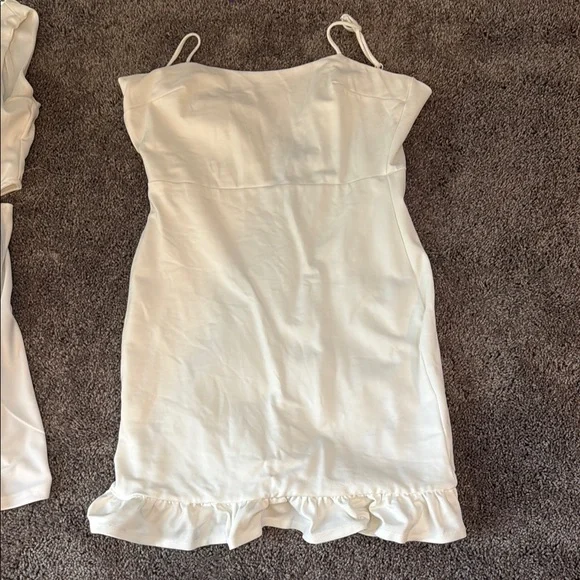 Lulus White Dress with Ruffle Hem - Picture 2 of 5